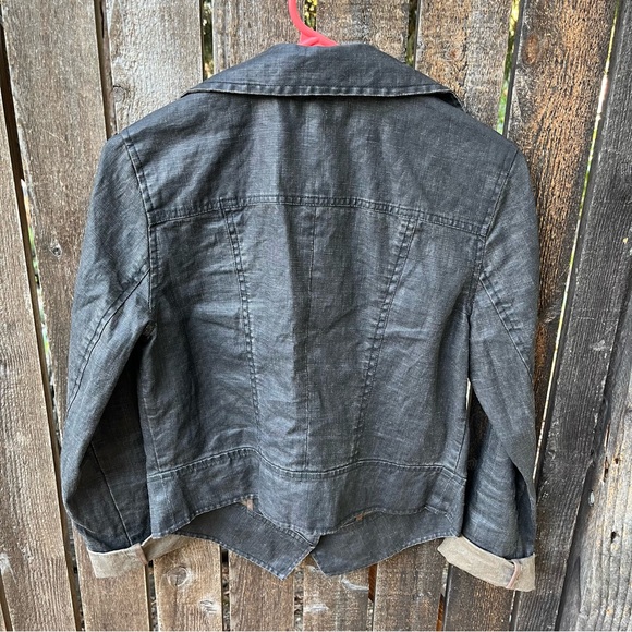 CAbi Waxed Linen Moto Jacket in Sz S - Picture 9 of 13